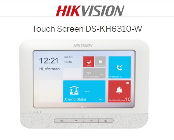 HikVision Video Intercom Indoor Station with 7-inch Touch Screen DS-KH6310-W