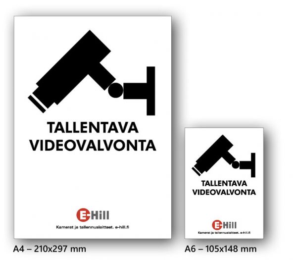 Tallentava videovalvonta tarra A4