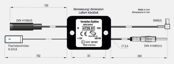 ATBB 4726.01 Aktiivinen DAB+/FM haaroitin