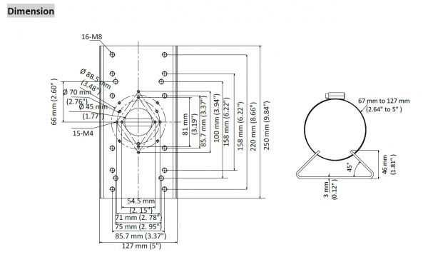 Kameran pylväskiinnike Hikvision DS-1275ZJ - Image 3